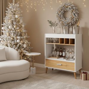 Sedia <span class=keywords><strong>da</strong></span> <span class=keywords><strong>Pranzo</strong></span> Moderna <span class=keywords><strong>in</strong></span> Rovere Ecologico <span class=keywords><strong>con</strong></span> <span class=keywords><strong>Tavolo</strong></span> Contenitore Impermeabile per Soggiorno e Mini Bar - Product Image 3