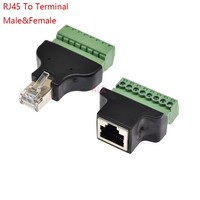 Adaptateur RJ45 de haute qualité vers borne à vis, connecteur RJ45 mâle/femelle à 8 broches, séparateur RJ45 pour accessoires CCTV DVR
