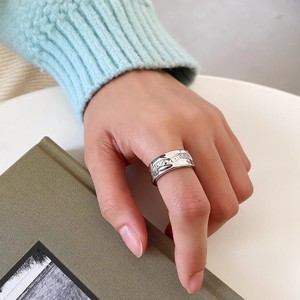 S925 Sterling Silver Minimalist Irregular Textured River Shape <b>Open</b> <b>Ring</b> For Women Index Finger Everyday Wear - Product Image 4