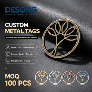 Etiqueta Metálica de Bronce Cortada con Láser para Trajes de Baño y Ropa Deportiva, Venta al por Mayor y Pedidos al por Mayor para Accesorios de Prendas de Vestir - Product Image 1