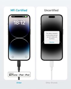Cable USB C a iOS Anker 310 de 3 pies/6 pies, trenzado de nailon, 8 pines, certificado para la serie 14, 13, 12, A81A5, A81A6, carga de alta velocidad - Product Image 2