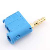 Connecteurs banane à double verrouillage dorés bleus, pas de 4 mm, pour prise audio et câble de haut-parleur