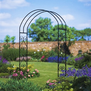 Treillis d'arche de jardin en acier en métal <span class=keywords><strong>noir</strong></span> avec plantes grimpantes - Product Image 6