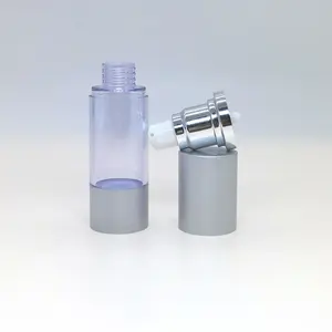 Bouteille airless rechargeable de luxe, 30ml 50ml 100ml argent or aluminium pompe vaporisateur