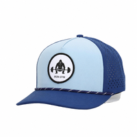 Casquette de baseball classique imperméable et sportive à 5 panneaux, avec logo tissé personnalisé de haute qualité, perforations laser, couleur kaki