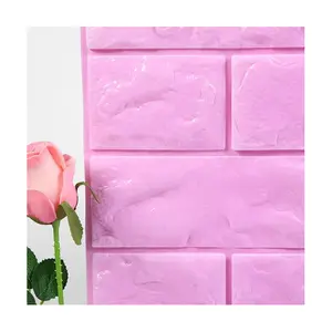 Customized Size Carton Waterproof Bathroom Floral Design Pe Wall Stickers 3D Wall Panels