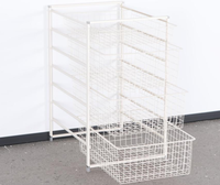 Étagère de rangement moderne en acier rectangulaire avec paniers extractibles, unité d'organisation à 4 tiroirs avec paniers en maille pour armoire/placard