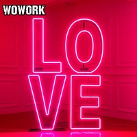 Fournitures de fête WOWORK 2026, fête de la future mariée, enseignes au néon personnalisées, grandes lettres lumineuses pour la décoration de mariage et de fête prénuptiale