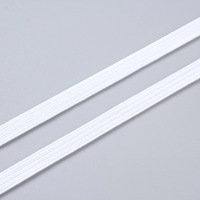 Biais double plié blanc et noir, bande élastique plate tricotée tressée, corde élastique tressée, cordon extensible en rouleau de 3 mm pour la couture