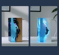 Nouvel Arrivage Lampe de Bureau en Résine Artificielle Unique Chine Roi Singe Culturel USB Lampe LED en Résine Epoxy Veilleuse pour Cadeau