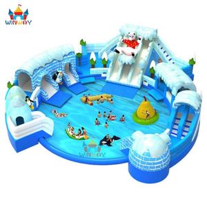 สระน้ำเป่าลมสั่งทำพิเศษจากโรงงาน รูปแบบสวนน้ำธีมหมีขั้วโลก พร้อมสไลเดอร์ยักษ์และสระว่ายน้ำ - Product Image 2