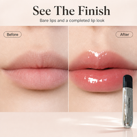 Gloss à lèvres naturel longue tenue effet léger et hydratant pour le maquillage quotidien, disponible en styles crème glacée et noir en stock
