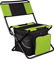 Chaise de camping pliable portable d'extérieur avec dossier et sac isotherme en polyester imperméable pour la randonnée, la chasse, le pique-nique et la pêche