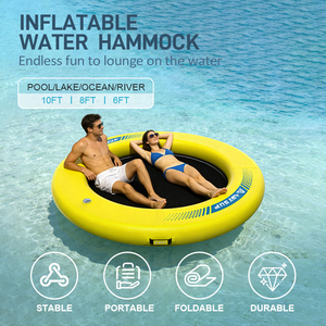 حلقة عائمة قابلة للنفخ من البولي فينيل كلوريد (PVC) صديقة للبيئة من OEM، أرجوحة مائية قابلة للنفخ للاسترخاء والتشمس في المسبح والشاطئ - Product Image 2