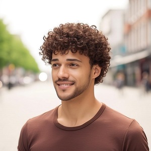Perruque courte bouclée pour <span class=keywords><strong>homme</strong></span>, style afro disco des années 70, en fibre synthétique haute température, pour cosplay et fêtes - Product Image 3