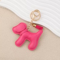 Porte-clés créatif en cuir pour chiot, motif chien en PU écologique, style simple, accessoire de voiture, vente en gros