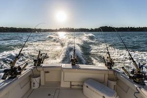 Ecocamper 24 Ft Fiberglass Fishing <strong>Pontoon</strong> <strong>Boats</strong> New Condition Outboard <strong>Motor</strong> for Lake Use at a Good Price - Product Image 4