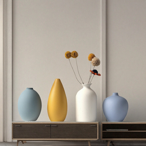 Vase en céramique blanche minimaliste, porte-fleurs en porcelaine, décoration moderne pour la maison, chambre, salon, bureau, mariage, durable - Product Image 3