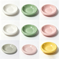 Assiettes de service rondes HCMA Chubby Series de 9 pouces, couleur verte, style nordique, en mélamine, pour la restauration