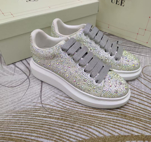 Zapatos Casuales de Lujo para Mujer, Alta Calidad, Transpirables, de Cuero Vacuno, Suela de Goma Resistente, Zapatos de Moda con Pedrería de Diseñador - Product Image 5