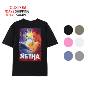 Camiseta de Hombre Nezha 2 de Alta Calidad, 100% Algodón, Impresión Digital, 250 g/m², Talla Grande, Personalizada - Product Image 1