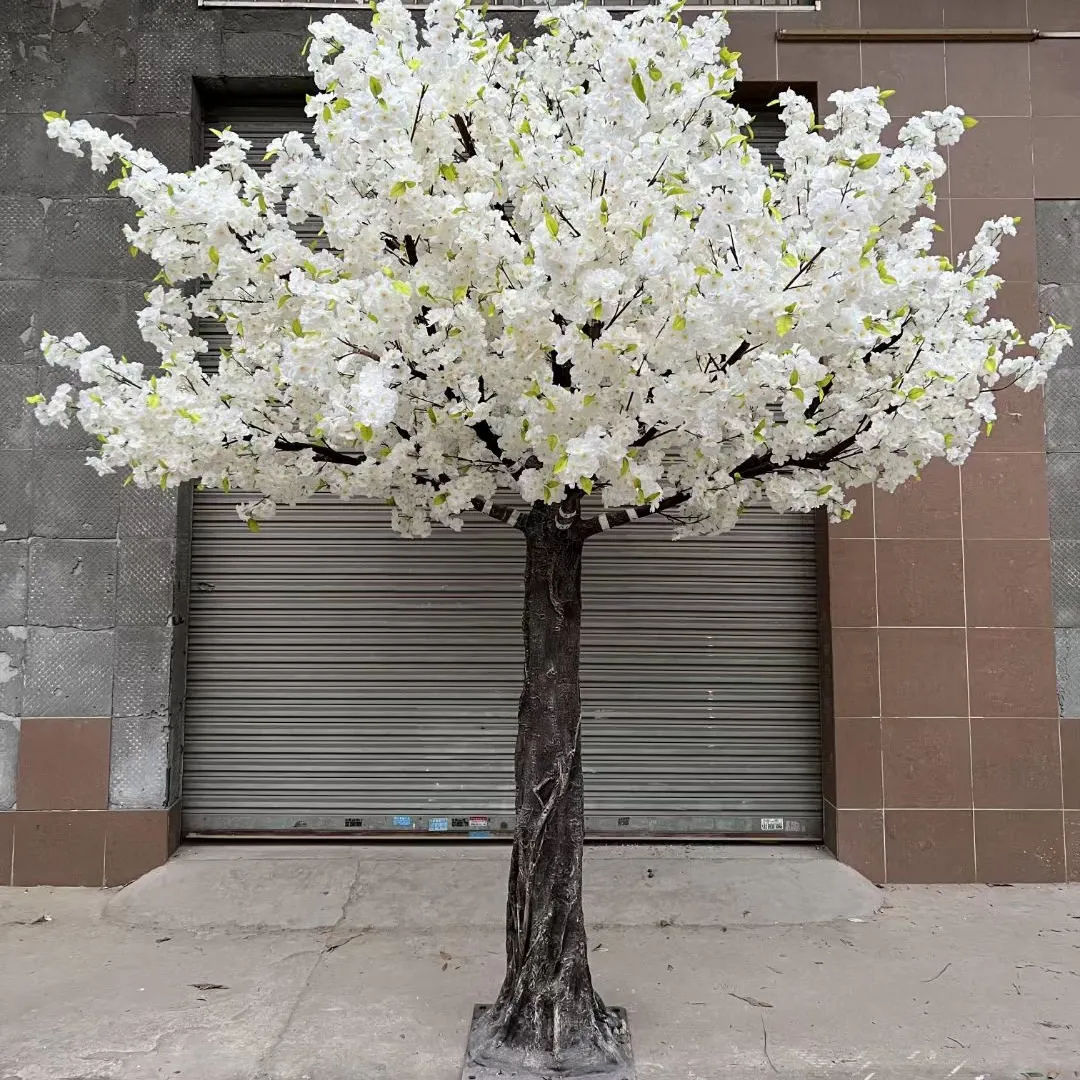شجرة زهر الكرز الصناعية, شجرة مصنوعة من الحرير الصناعي باللون الأبيض والوردي مناسبة لديكور حفلات الزفاف