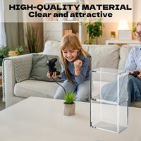 Boîte de présentation en acrylique avec bord magnétique sans joint, étui de rangement transparent anti-poussière pour figurines et petits objets de collection