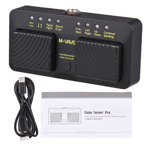 M-VAVE CUBE <span class=keywords><strong>TURNER</strong></span> PRO Pedal de Control MIDI Inalámbrico Recargable, Pedal Inteligente para Pasar Páginas de Partituras, Pasador de Partituras Inalámbrico MIDI - Product Image 3
