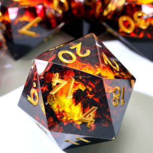 Vulkanische Draak 'S Lair Rpg Dobbelstenen-Handgemaakte Polyhedrale Hars Dnd Dobbelstenen Set Voor Kerkers En Draken Bordspellen En Rollenspel-M Rood - Product Image 1