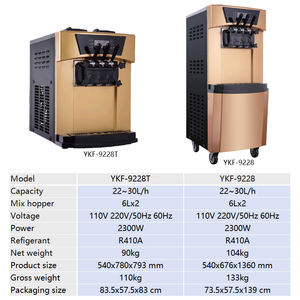 Máquina para Hacer <span class=keywords><strong>Helados</strong></span> de 22-30 L/H, 3 Sabores, Máquina para Hacer <span class=keywords><strong>Helados</strong></span> Suaves, Máquina de Helado Comercial - Product Image 2