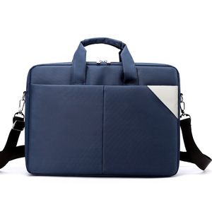 Maletín para Portátil de Tela Oxford de 15.6 Pulgadas, Bolso de Negocios Unisex Resistente con Correa para el Hombro, Color Sólido Gris, Negro, Azul - Product Image 4