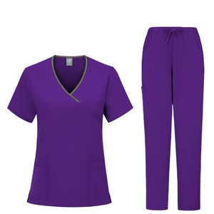 Unisex Scrub Suits Moisture Wicking Short Sleeve Hospital Uniforms For Men And Women Medical Workwear With Label - Product Image 5