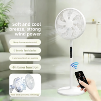 Ventilateur de sol électrique blanc, ventilateur de bureau double usage, silencieux, vertical, circulation puissante de l'air, écologique, en plastique, avec télécommande