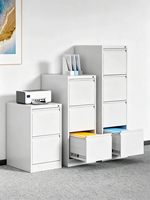 Archivador Vertical de Acero con 4 Cajones y Cerradura de Seguridad, Rieles con Rodamientos de Bolas para Almacenamiento de Documentos de Oficina