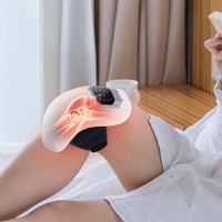 Masseur chauffant électrique pour genoux avec lumière rouge, compresse chaude, 3 niveaux de température, grand écran LCD, commande tactile, batterie au lithium 2400 mAh