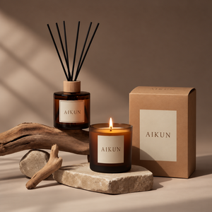 Coffret Cadeau Aikun Multi-Senteurs : Diffuseur à Bâtonnets, Bougie et Spray d'Ambiance en Verre pour la Maison, Idéal pour le Spa, la Vente au Détail et l'Emballage Personnalisé OEM - Product Image 2