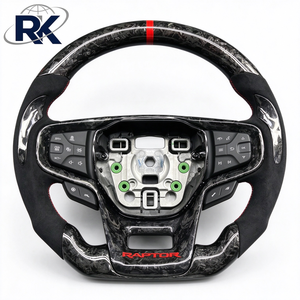 Volante de Lujo de Fibra de Carbono Real para <span class=keywords><strong>Bronco</strong></span> 2021-2024, Cuero Perforado con Costuras Naranjas, <span class=keywords><strong>Precio</strong></span> Bajo al por Mayor - Product Image 4