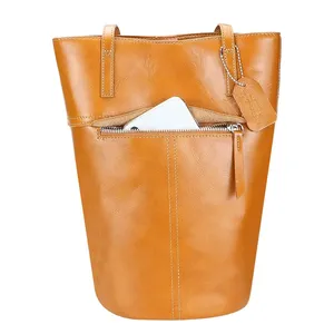 กระเป๋าสะพายไหล่ AndoBag รุ่น Simple, กระเป๋าหนังแท้เอนกประสงค์ทรงถัง, กระเป๋าถือสำหรับผู้หญิงสำหรับเดินทาง รุ่น 1694 - Product Image 5