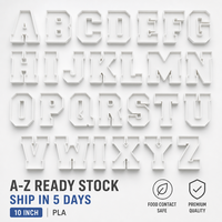 Verjaardag decoratieve vulbare lettervormige doos van 25,4 cm van plastic PLA, geschikt voor cake, brood, sushi, snacks en chocolade