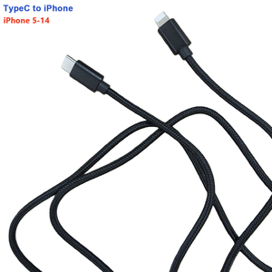 Braided <span class=keywords><strong>C</strong></span> TO Lighting Data Cable <span class=keywords><strong>สาย</strong></span><span class=keywords><strong>ชาร์จ</strong></span>แบบถักสีดำสำหรับ iPhone 5-14 - Product Image 1