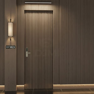 Puertas Secretas Residenciales Sin Marco, Puertas Ocultas de Madera Contrachapada, Puertas Interiores Ocultas de Madera Sólida para Casas - Product Image 3