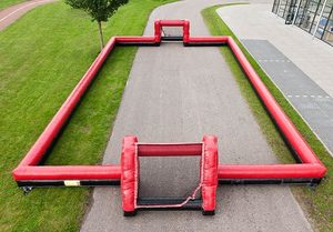 Campo de fútbol inflable grande comercial campo de fútbol naranja <span class=keywords><strong>Azul</strong></span> Rojo Negro Área de cancha campo de fútbol de jabón - Product Image 2