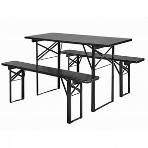 <b>Folding</b> Metal <b>Table</b> with Bench Set for Hospital and Living Room Use Durable Outdoor Event Wedding Banquet <b>Table</b> - Product Image 3