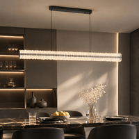 Lustre moderne de luxe pour bar, comptoir, restaurant, îlot de cuisine, salle à manger, salon, en fer et acrylique