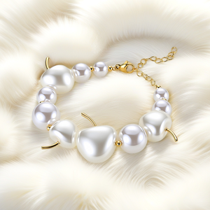 <span class=keywords><strong>Femme</strong></span> <span class=keywords><strong>Bracelet</strong></span> personnalisé en perles baroques irrégulières imitation perles Bracelets en <span class=keywords><strong>cuivre</strong></span> plaqué or Bijoux de mariage Bijoux de mode - Product Image 6
