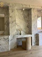 Aparador de Mármol Moderno y Lujoso YUSHI, Mesa Auxiliar de Piedra Natural a Medida para Interiores de Diseño de Alta Gama