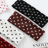 Bandeau élastique rétro à pois en flanelle, extensible et doux, pour le sport, la gym, le yoga, le lavage du visage, le maquillage, mode féminine, usage quotidien, taille unique