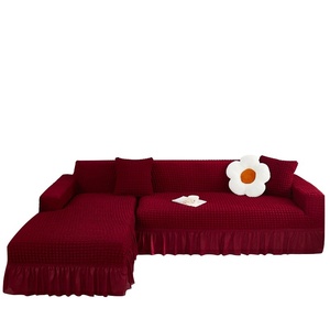 <span class=keywords><strong>Funda</strong></span> de <span class=keywords><strong>Sofá</strong></span> de Gasa <span class=keywords><strong>Elástica</strong></span> Engrosada con Encaje de Burbujas, Poliéster de Color Sólido, para <span class=keywords><strong>Chaise</strong></span> <span class=keywords><strong>Longue</strong></span> Individual, Doble o Combinada, Todo Incluido - Product Image 5