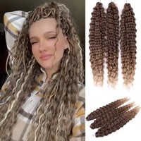 ARIEL Cheveux synthétiques au crochet, tresses Goddess, ondulations Water Wave, pour extensions de cheveux blonds