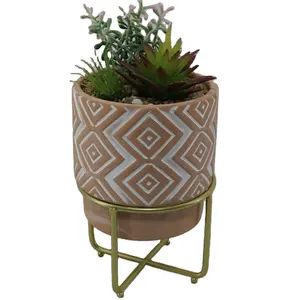 Modern home or garden indoor decorative bonsai plant pot succulent planter cement orchid flower pot stand